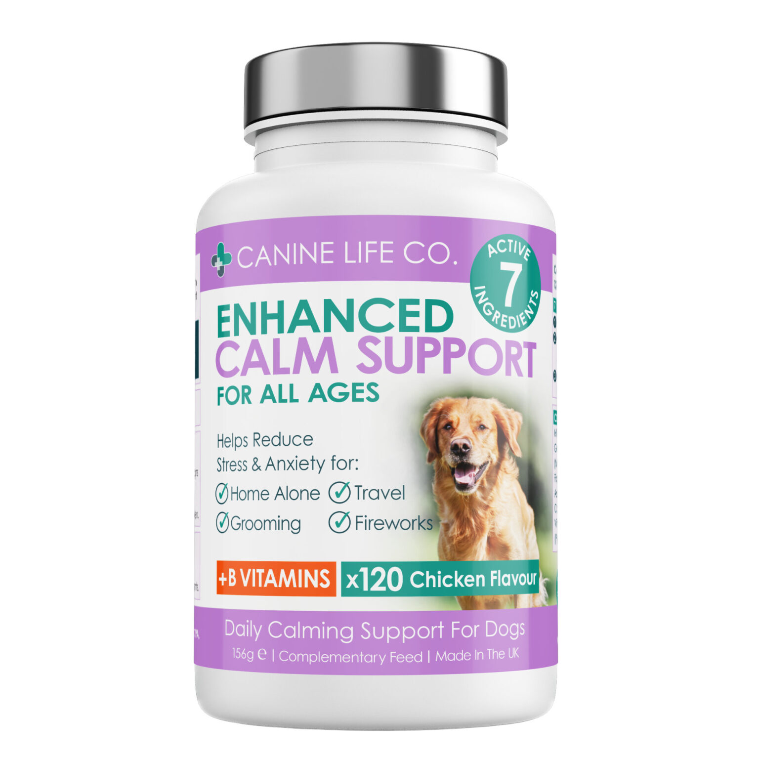 Enhanced Calm Support For All Ages Dog Calming Tablets 120 Chewable Tablets Canine Life Co.