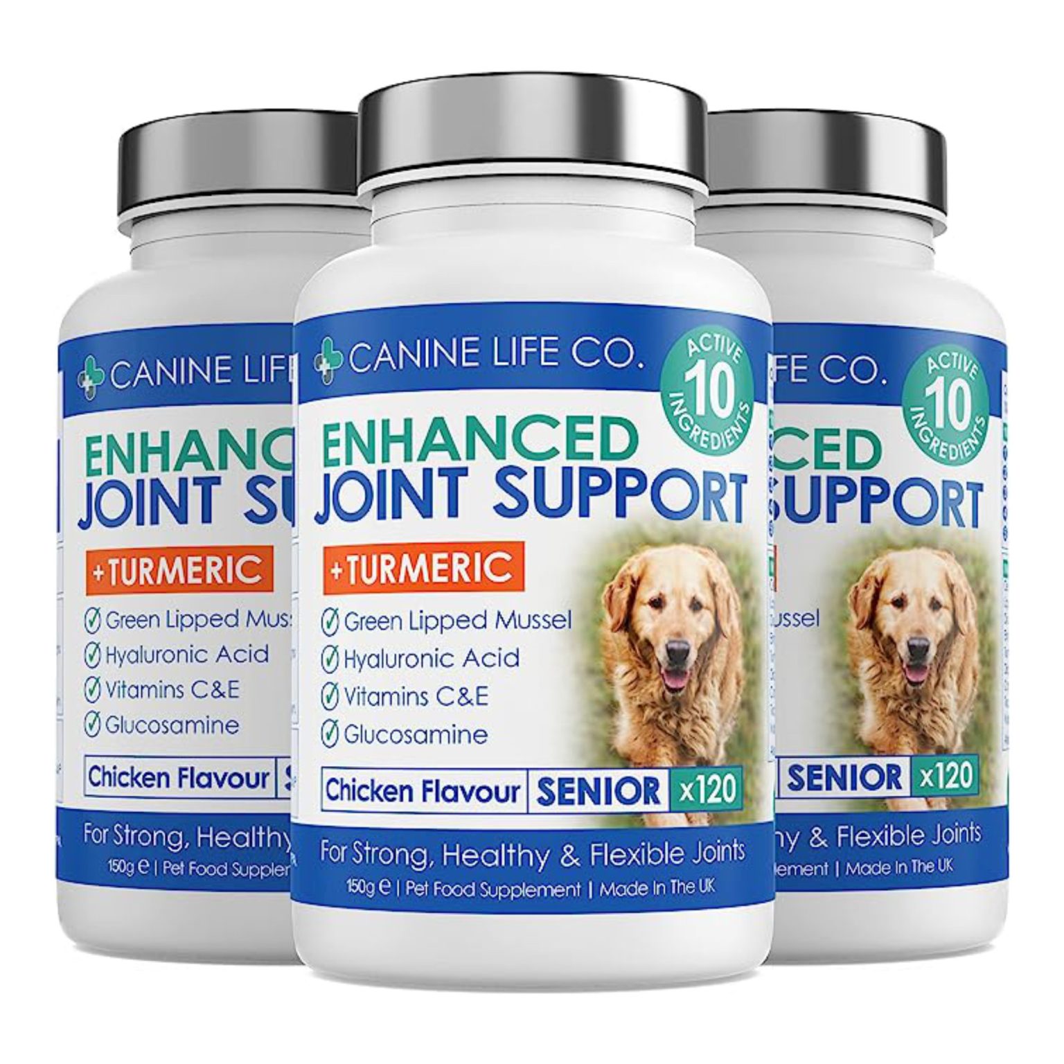 Senior Dog Joint Supplement for Older Dogs Aged 8+ 120 Chewable Tablets