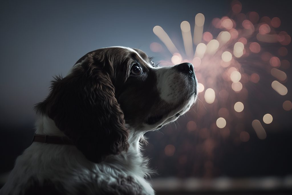 Fireworks Dog. Pic by Heber Henrique on Vecteezy