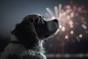 Fireworks Dog. Pic by Heber Henrique on Vecteezy