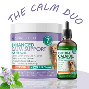 The Calm Duo – Dog Calming Chews & Hemp Seed Calm Oil Bundle